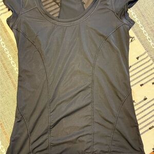 Zella Black Short Sleeve Mesh Tee